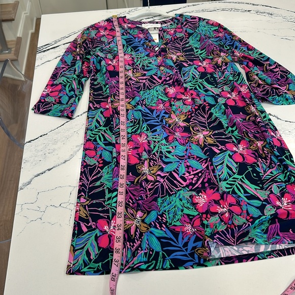 Pappagallo Navy Multi Tunic Polyester Work or Casual Dress sz.S NWT - Picture 8 of 9